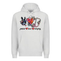 Dove Grey peace love nursing Premium Hoodie - SublimationCraftShop