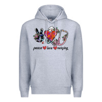 Heather Grey peace love nursing Premium Hoodie - SublimationCraftShop