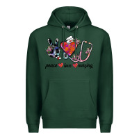 Sports Green peace love nursing Premium Hoodie - SublimationCraftShop