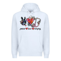 White peace love nursing Premium Hoodie - SublimationCraftShop