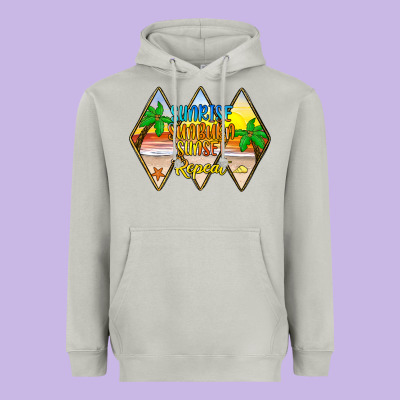 Sunrise Sunburn Sunset Repeat Heavyweight Hoodie Designed By Jahusdesignshop