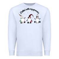 White chillin' with my gnomies for light Premium Sweatshirt - artisFamous