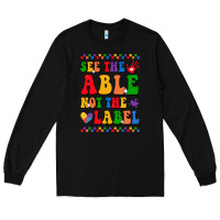 Black see the able not the label Long Sleeve Tee - CowhideDigitalArt