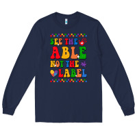 Navy see the able not the label Long Sleeve Tee - CowhideDigitalArt
