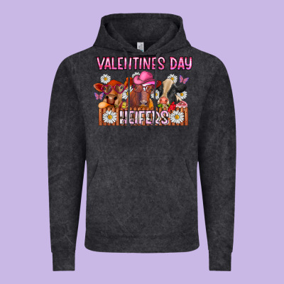 Valentines Day Heifers Vintage Hoodie Designed By Cowhidedigitalart