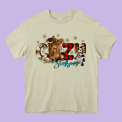 Cozy Season Heavy Core Tee Designed By Cowgirlartshop