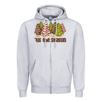 Heather Grey tis the season little debbie tree cakes Zipper Hoodie - JahusDesignShop