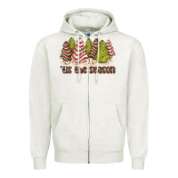 Oatmeal Heather tis the season little debbie tree cakes Zipper Hoodie - JahusDesignShop