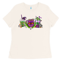 Bone Halloween Coffee Cups Ladies Tee - FaDigitalArtStudio