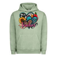Pigment Oil Green teacher hearts Urban Hoodie - Jasminsmagicworld