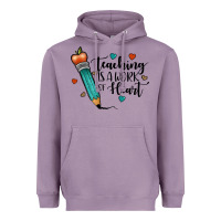 Lavender teaching i̇s a work of heart Heavyweight Hoodie - JahusDesignShop