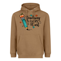 Toasted Coconut teaching i̇s a work of heart Heavyweight Hoodie - JahusDesignShop