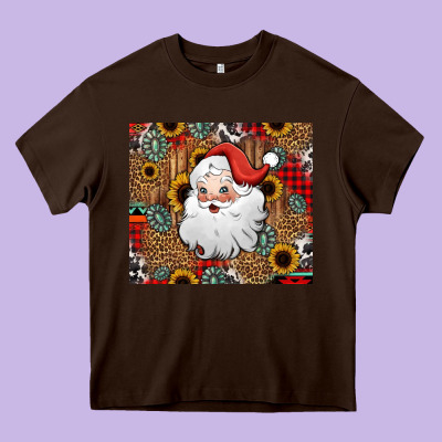 Western Santa Claus Heavy Core Tee Designed By Jasminsmagicworld