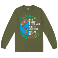 Army Green Autism Awareness Kindness Puzzle Earth Long Sleeve Tee - CowhideDigitalArt