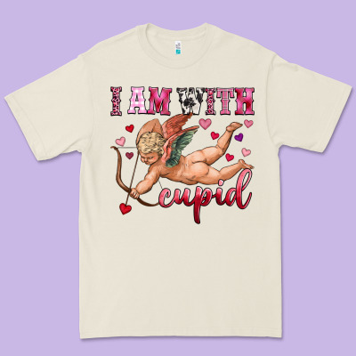I Am With Cupid Premium Tee Designed By Oliviacreatesart