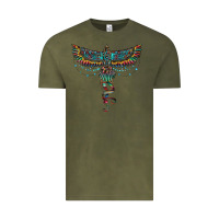 Vintage Olive aztec serape thunderbird Vintage Tee - RanaPortraitStore
