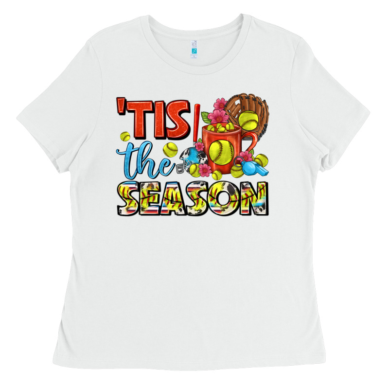 Tis The Season  Softball Coffee Mug Ladies Tee by FaDigitalArtStudio | Teevron