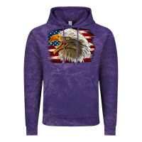 Cloud Purple Western American Flag Eagle Vintage Hoodie - LillyAllenDesigns