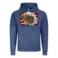 Vintage Denim Western American Flag Eagle Vintage Hoodie - LillyAllenDesigns