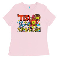 Bubblegum Pink tis the season  softball coffee mug Ladies Tee - FaDigitalArtStudio