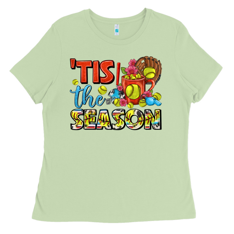 Tis The Season  Softball Coffee Mug Ladies Tee by FaDigitalArtStudio | Teevron