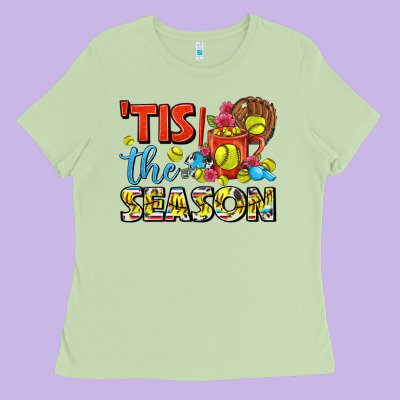 Tis The Season  Softball Coffee Mug Ladies Tee Designed By Fadigitalartstudio