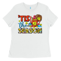 White tis the season  softball coffee mug Ladies Tee - FaDigitalArtStudio