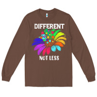 Chestnut Different Not Less Daisy Autism Puzzle Long Sleeve Tee - CowhideDigitalArt