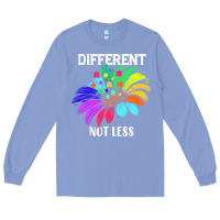 Colony Blue Different Not Less Daisy Autism Puzzle Long Sleeve Tee - CowhideDigitalArt