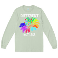 Matcha Different Not Less Daisy Autism Puzzle Long Sleeve Tee - CowhideDigitalArt