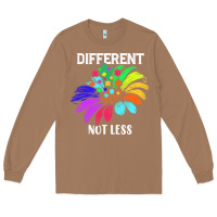 Toasted Coconut Different Not Less Daisy Autism Puzzle Long Sleeve Tee - CowhideDigitalArt