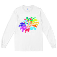 White Different Not Less Daisy Autism Puzzle Long Sleeve Tee - CowhideDigitalArt