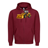 Burgundy bulldozer Zipper Hoodie - JahusDesignShop