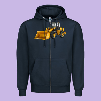 Bulldozer Zipper Hoodie Designed By Jahusdesignshop