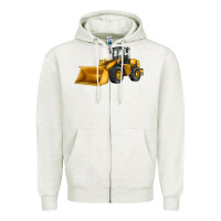 Oatmeal Heather bulldozer Zipper Hoodie - JahusDesignShop