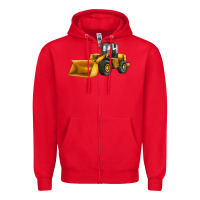 Red bulldozer Zipper Hoodie - JahusDesignShop