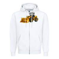White bulldozer Zipper Hoodie - JahusDesignShop