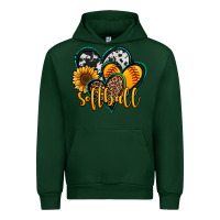 Forest Green softball hearts Urban Hoodie - Jasminsmagicworld