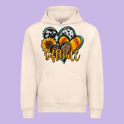 Softball Hearts Urban Hoodie Designed By Jasminsmagicworld