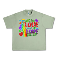 Oil Green Western All For Love And Love For All Urban Heavy Tee - BundleAndBundleShop