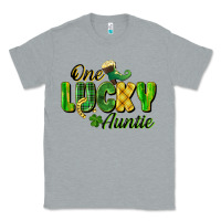 Heather Grey One Lucky Auntie St. Patrick's Day Classic Tee - CowGirlArtShop