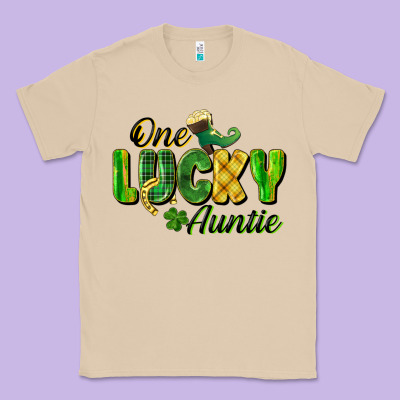 One Lucky Auntie St. Patrick's Day Classic Tee Designed By Cowgirlartshop