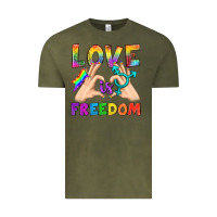 Vintage Olive Love Is Freedom Vintage Tee - BundleAndBundleShop