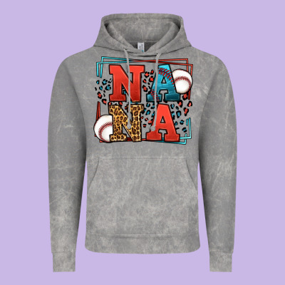 Baseball Nana Leopard Frame Vintage Hoodie Designed By Lillyallendesigns