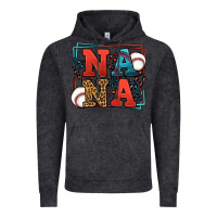 Vintage Black Baseball nana leopard frame Vintage Hoodie - LillyAllenDesigns