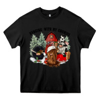 Black hanging with my gnomies Heavy Core Tee - CowGirlArtShop
