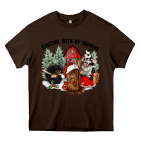 Chocolate Brown hanging with my gnomies Heavy Core Tee - CowGirlArtShop