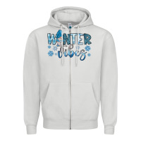 Dove Grey winter vibes gnome Zipper Hoodie - JahusDesignShop