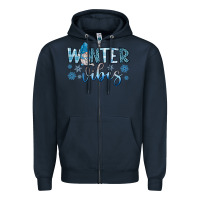 Navy winter vibes gnome Zipper Hoodie - JahusDesignShop