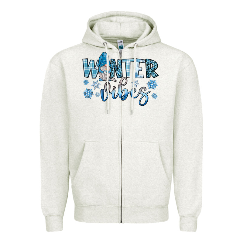 Winter Vibes Gnome Zipper Hoodie by JahusDesignShop | Teevron